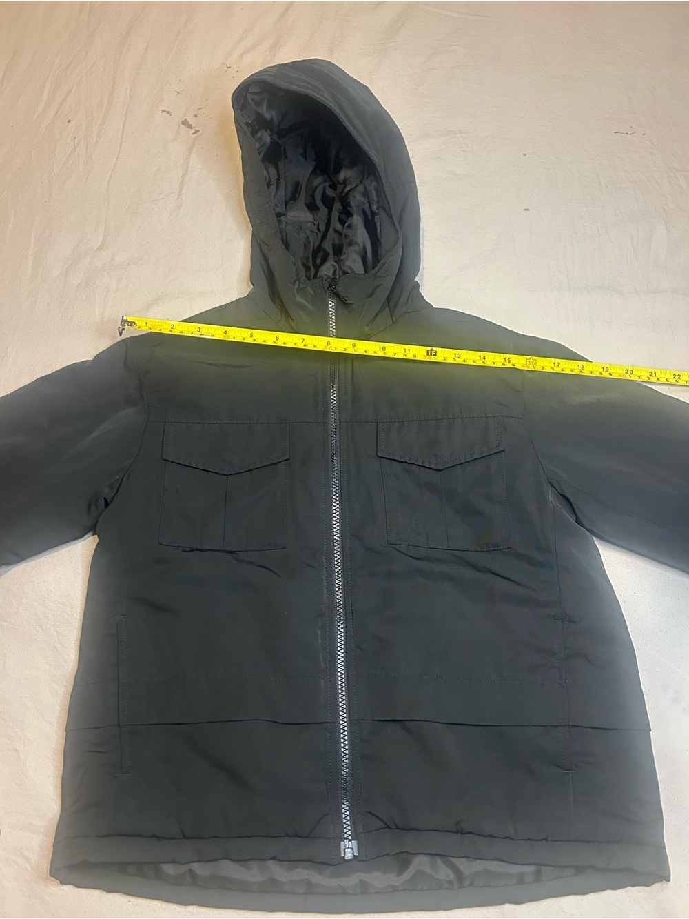 Uniqlo Black Hooded Kids Raincoat with Front Zip - Picture 3 of 11